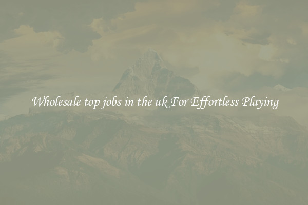Wholesale top jobs in the uk For Effortless Playing