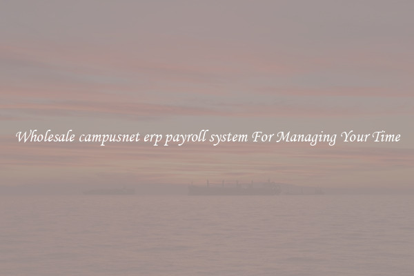 Wholesale campusnet erp payroll system For Managing Your Time