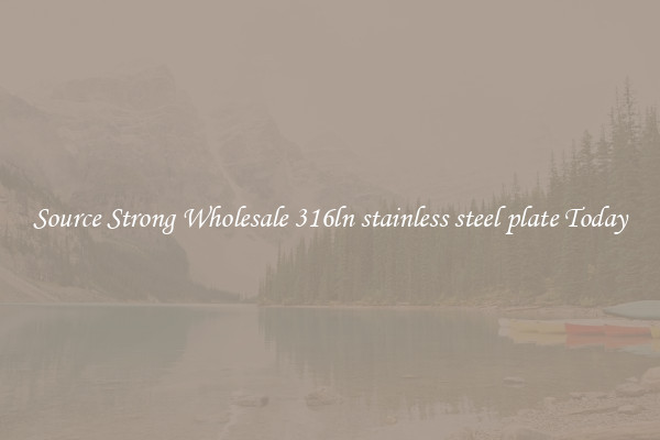 Source Strong Wholesale 316ln stainless steel plate Today