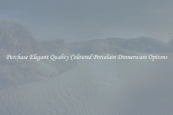 Purchase Elegant Quality Coloured Porcelain Dinnerware Options