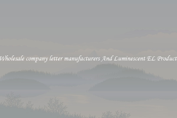 Wholesale company letter manufacturers And Luminescent EL Products