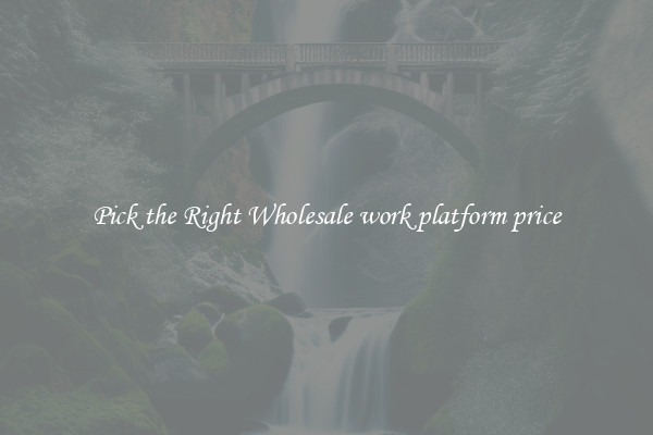 Pick the Right Wholesale work platform price
