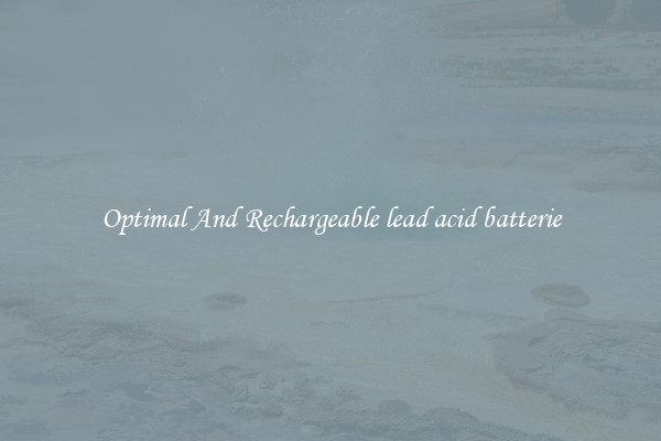 Optimal And Rechargeable lead acid batterie