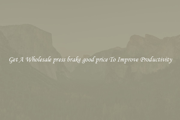 Get A Wholesale press brake good price To Improve Productivity