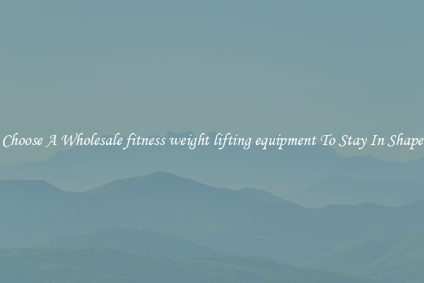 Choose A Wholesale fitness weight lifting equipment To Stay In Shape